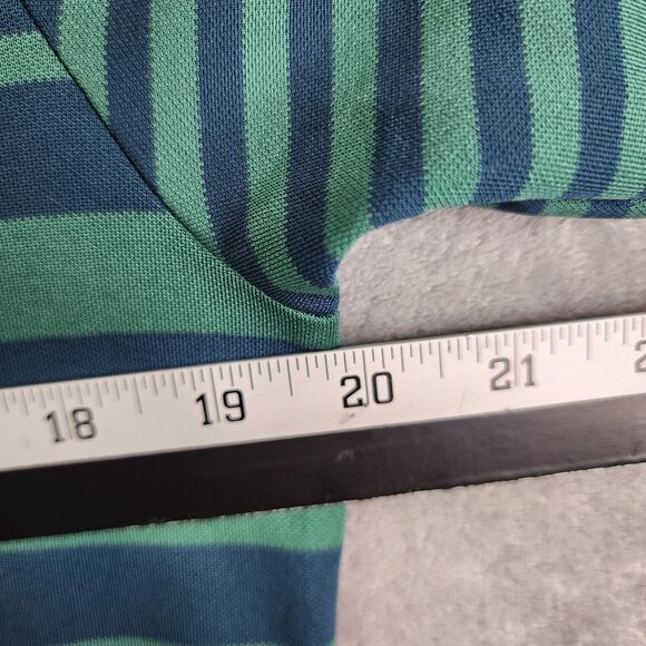 Mens Adidas ClimaCool Polo Shirt Green & Blue Stripe Short Sleeve Size S - Picture 9 of 11